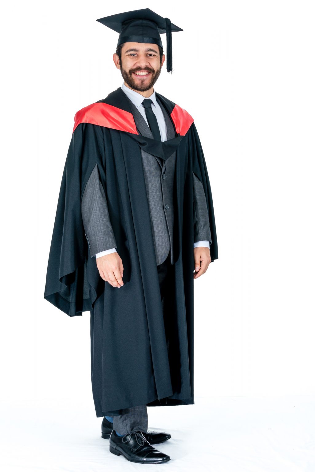 BACHELOR GRADUATION FULL SET Red Bachelor Hood Bachelor gown and