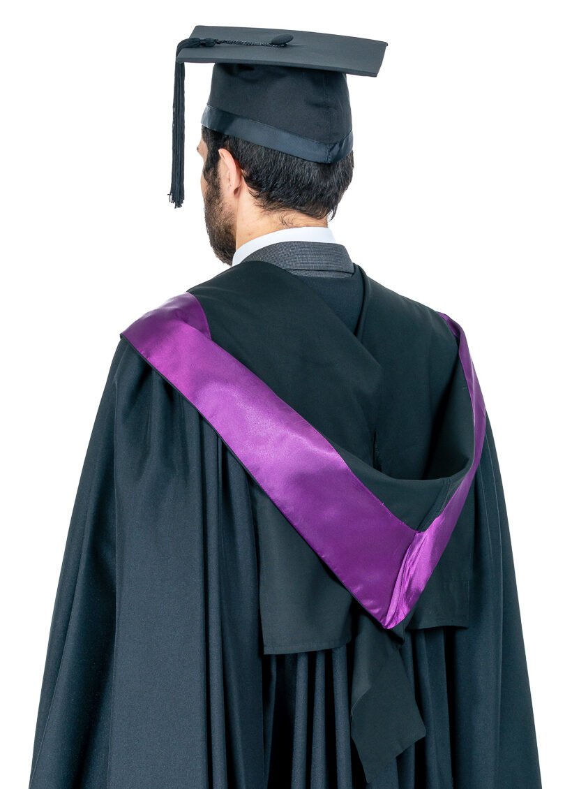 Dark Purple Bachelor Hood Graduation Academic Dress | The Gown Chick
